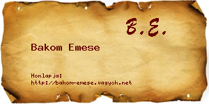 Bakom Emese névjegykártya